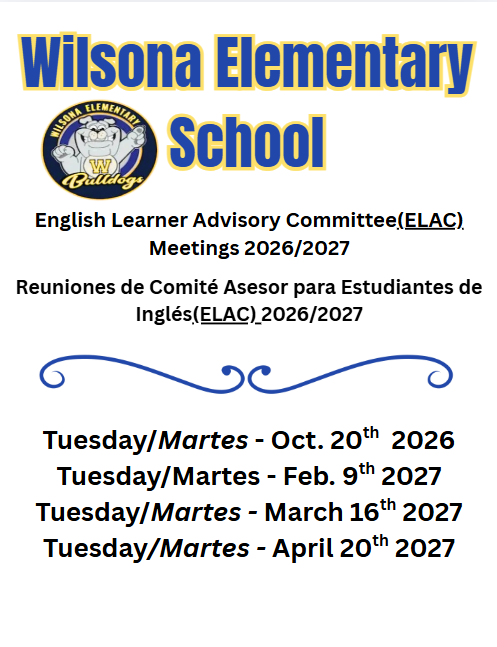 English Learners Advisory Committee(ELAC) Meetings 2026/2027